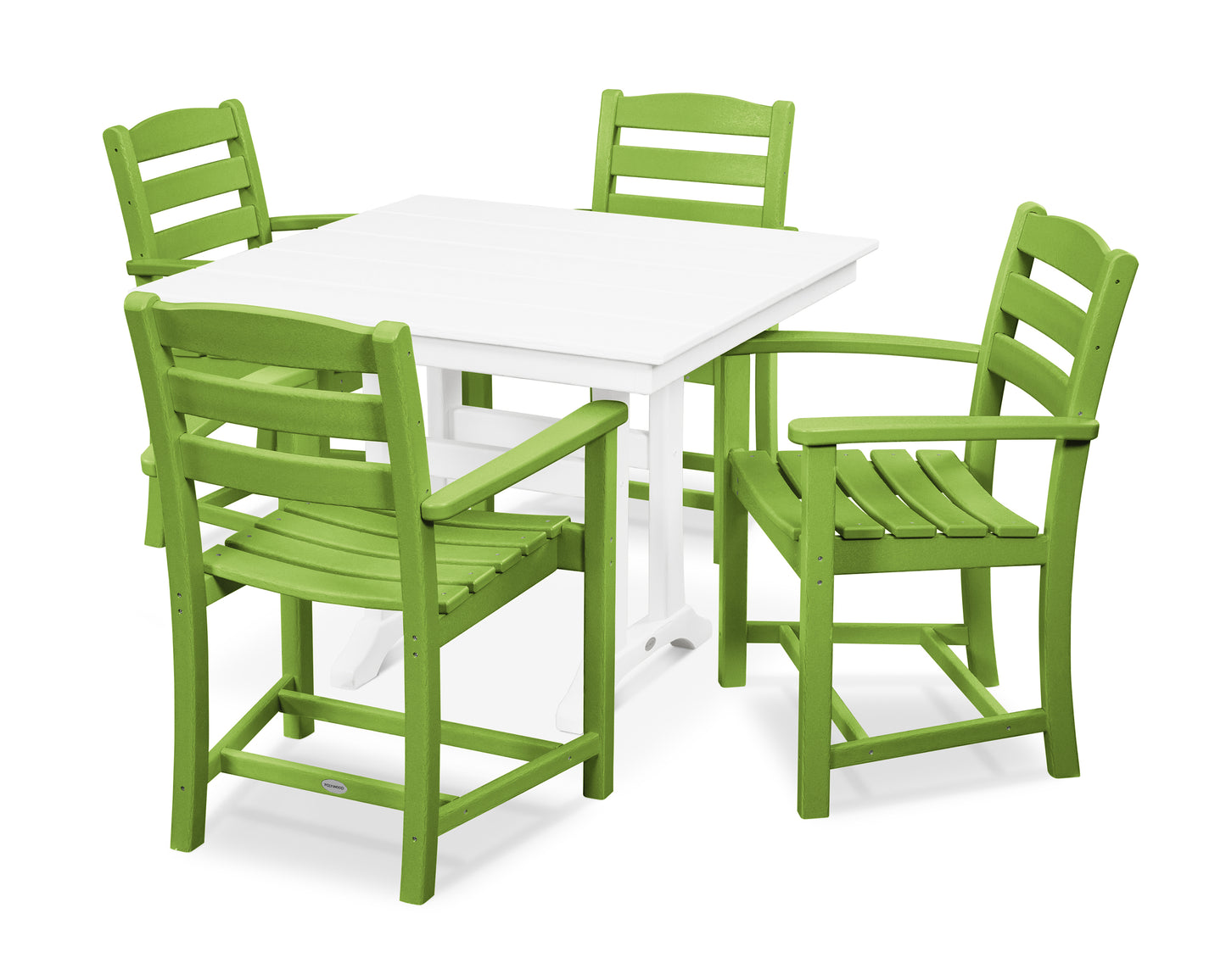 La Casa Caf‚ 5-Piece Farmhouse Trestle Arm Chair Dining Set