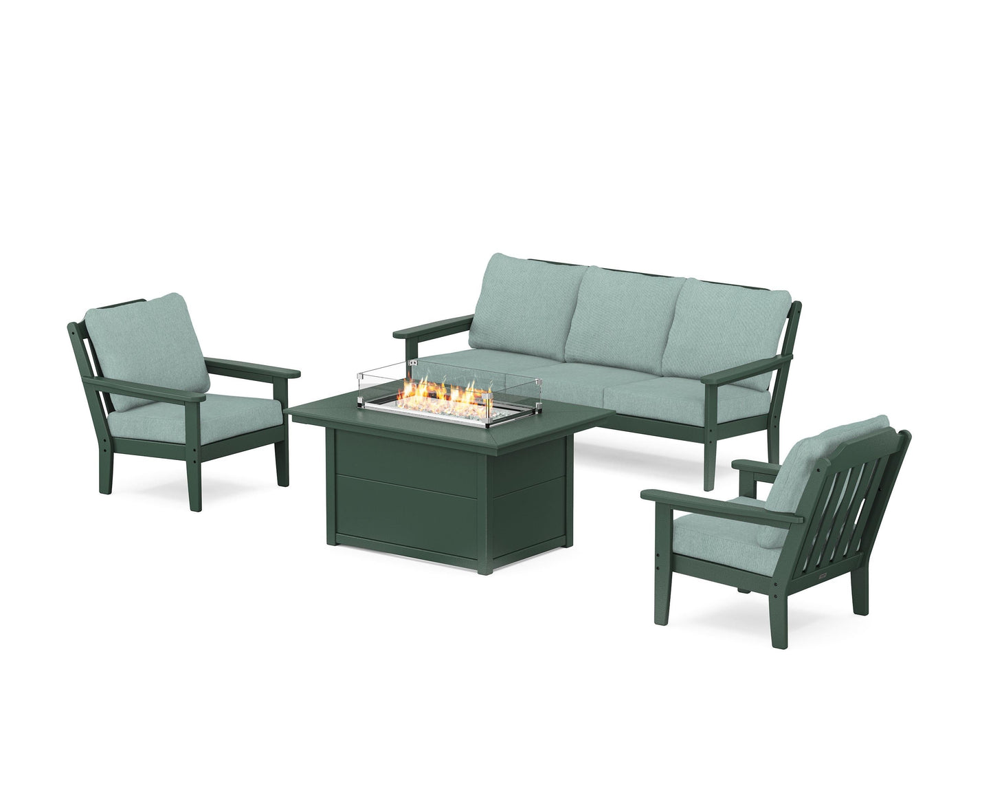 Cottage Deep Seating Fire Pit Table Set