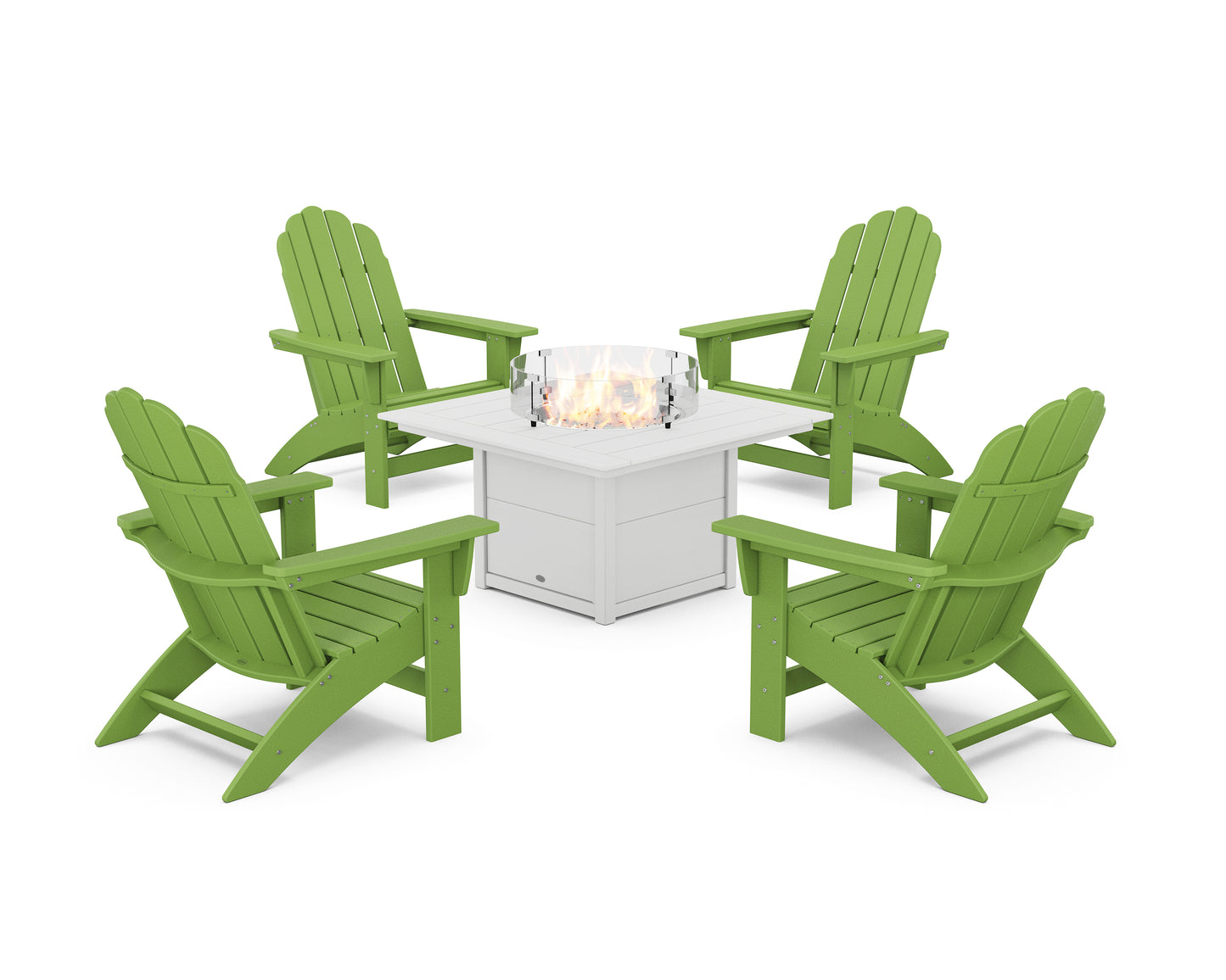 5-Piece Vineyard Grand Adirondack Conversation Set with Fire Pit Table