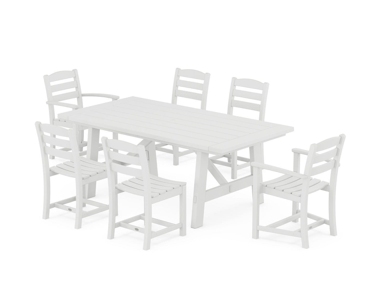 La Casa Café 7-Piece Rustic Farmhouse Dining Set
