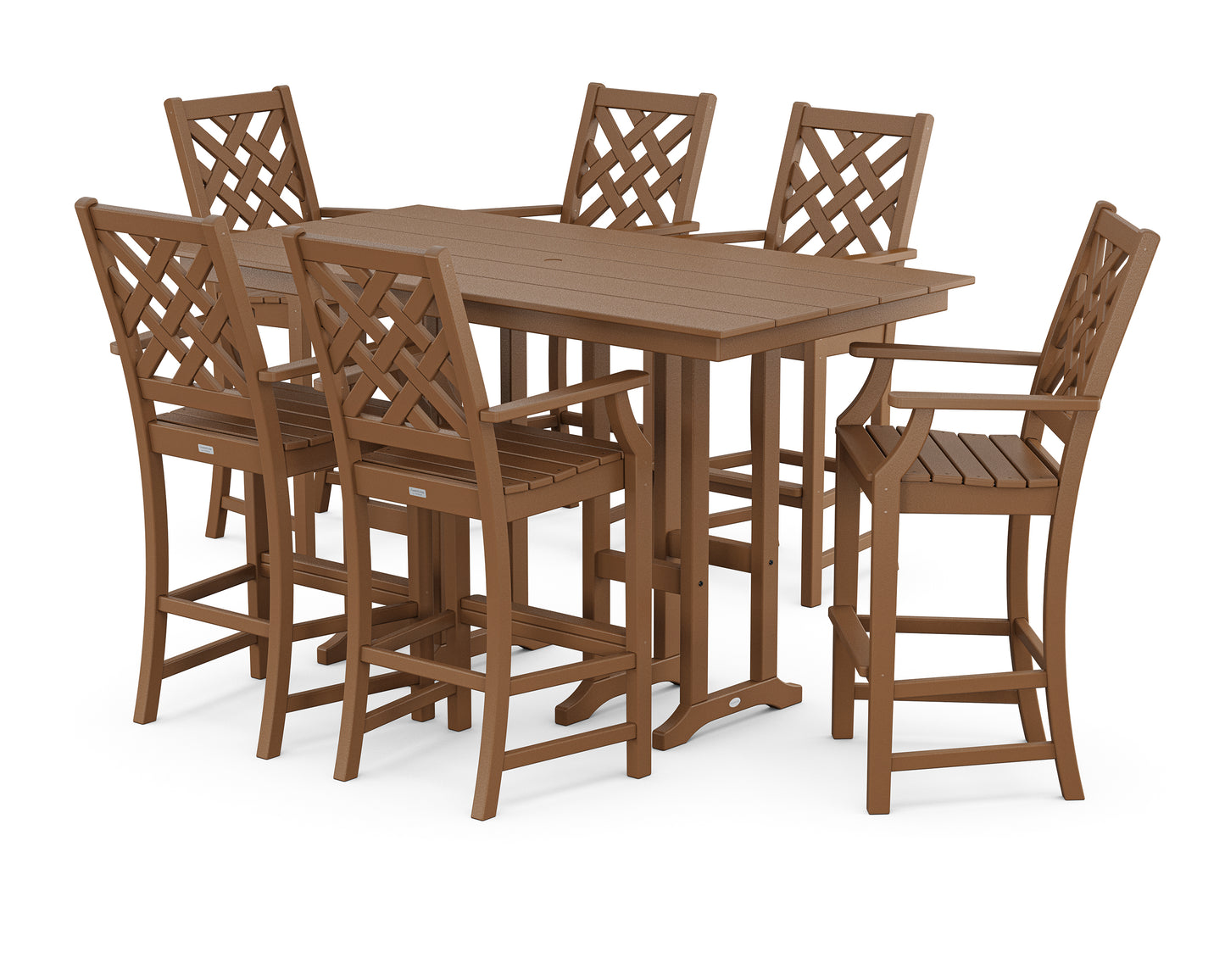 Wovendale Arm Chair 7-Piece Farmhouse Bar Set