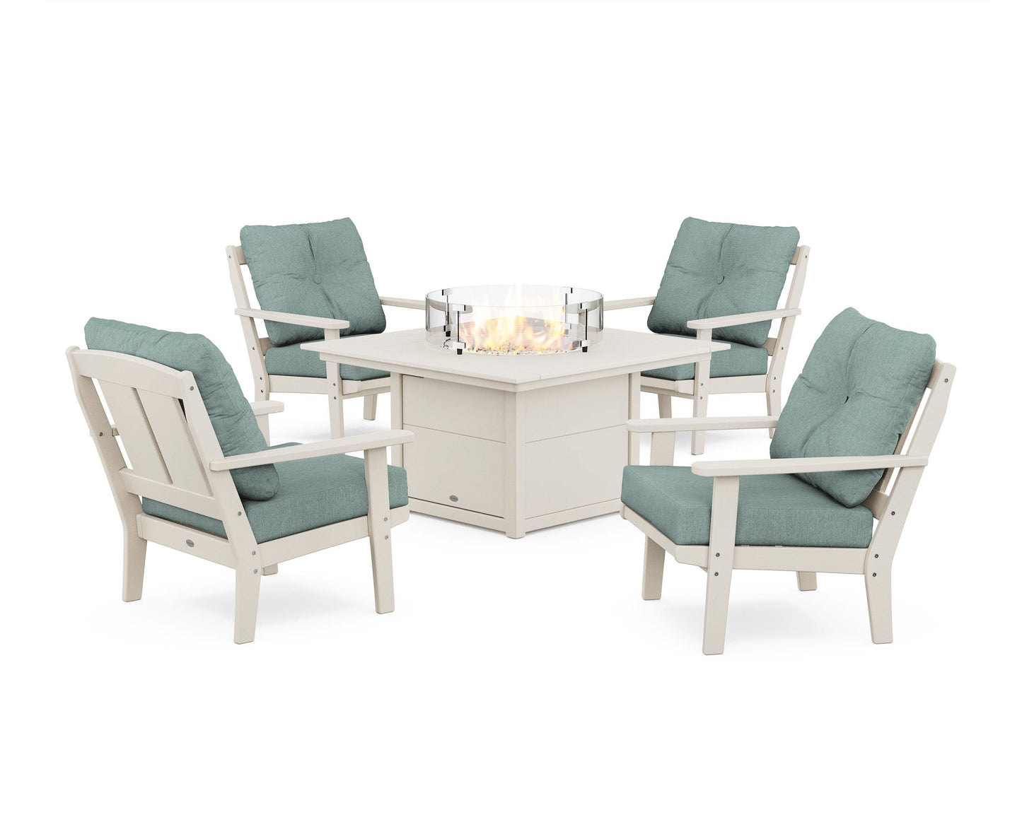Mission 5-Piece Deep Seating Set with Fire Pit Table