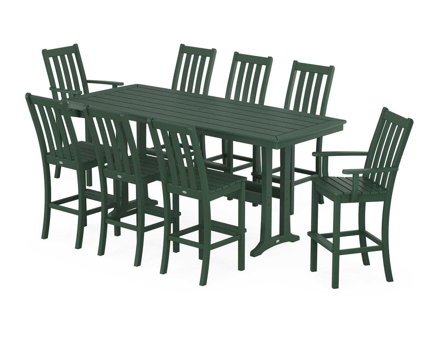 Vineyard 9-Piece Bar Set with Trestle Legs