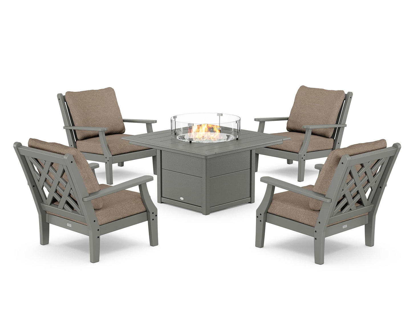 Wovendale 5-Piece Deep Seating Set with Fire Pit Table