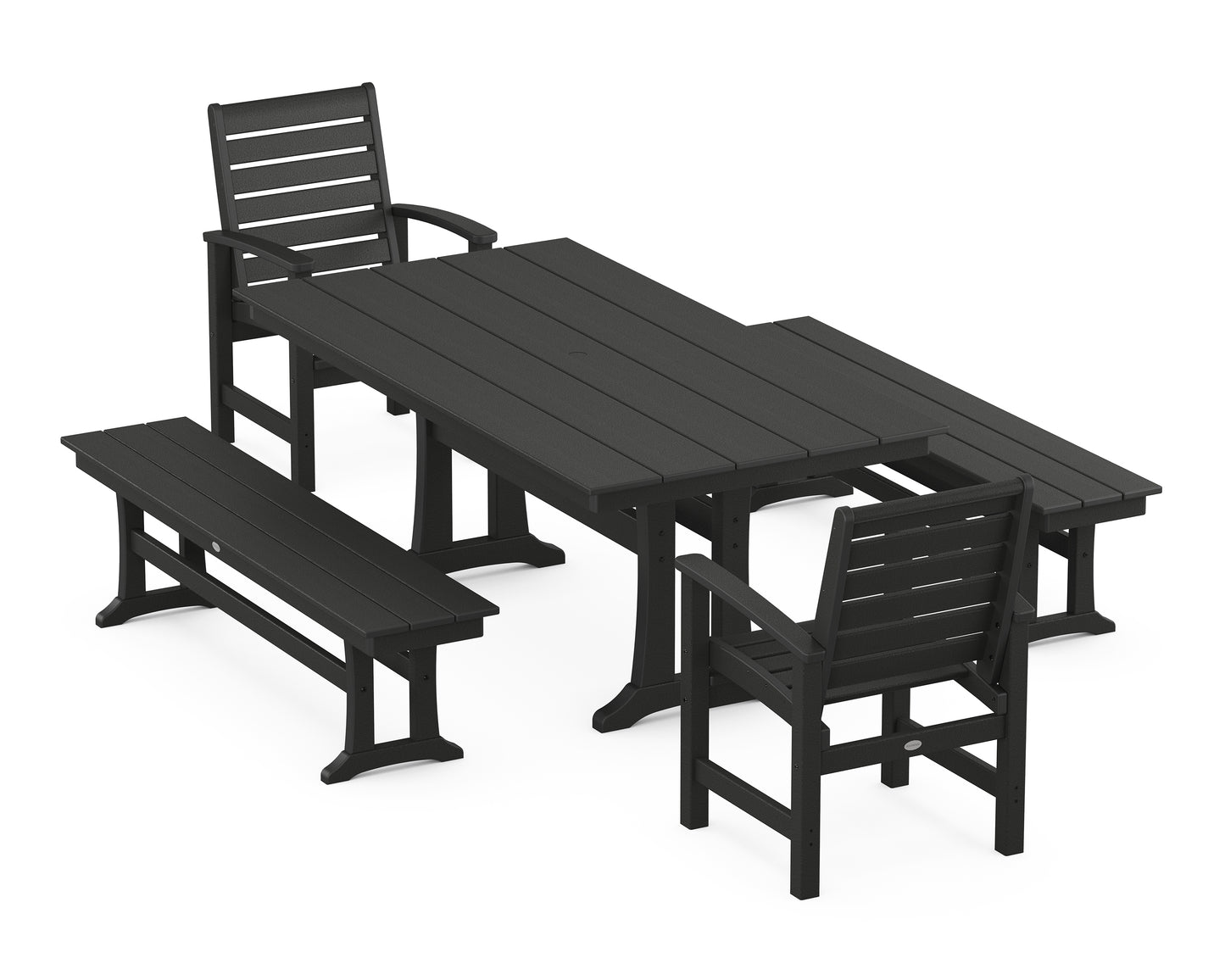Signature 5-Piece Farmhouse Dining Set With Trestle Legs