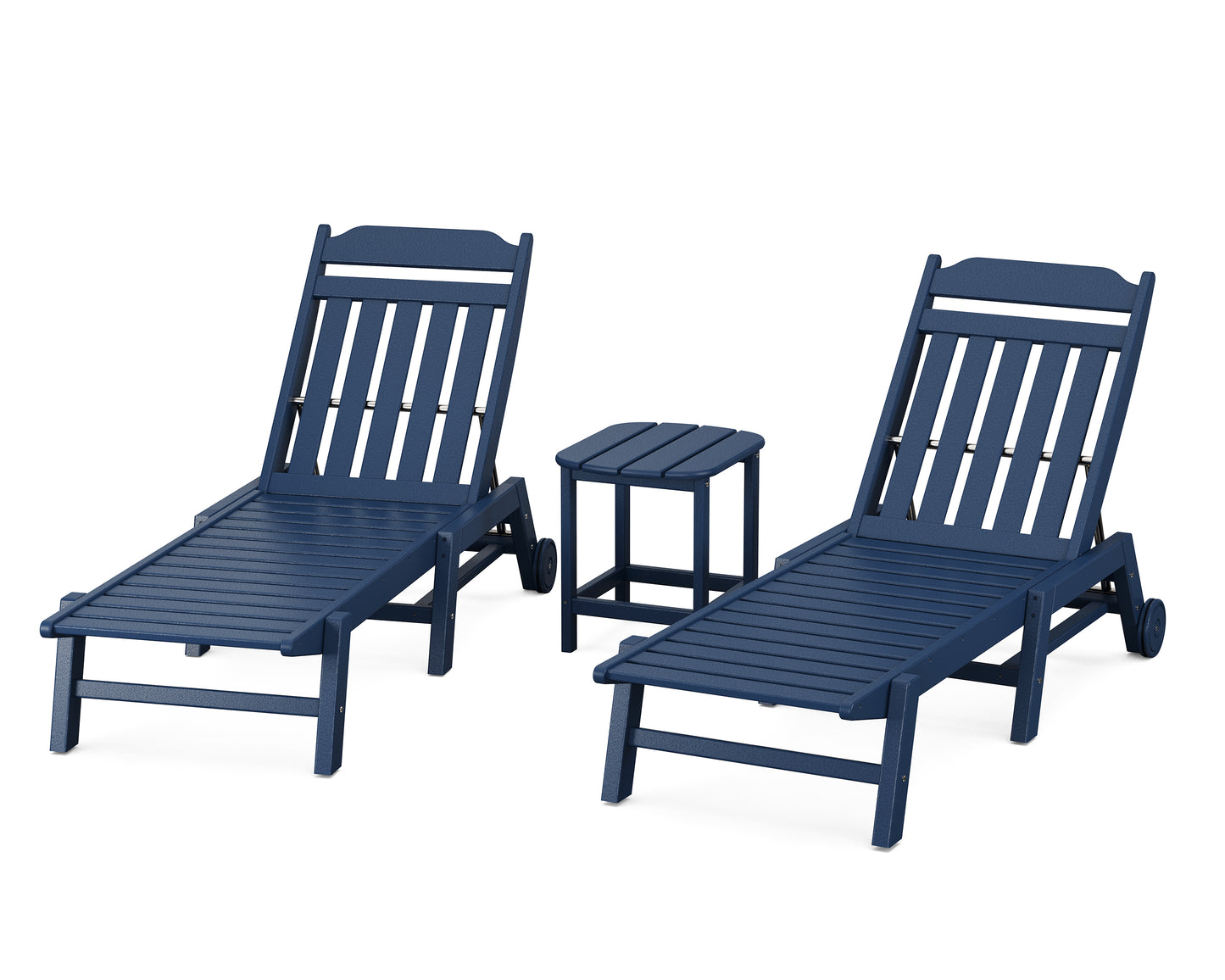 Cottage 3-Piece Chaise Set with Wheels