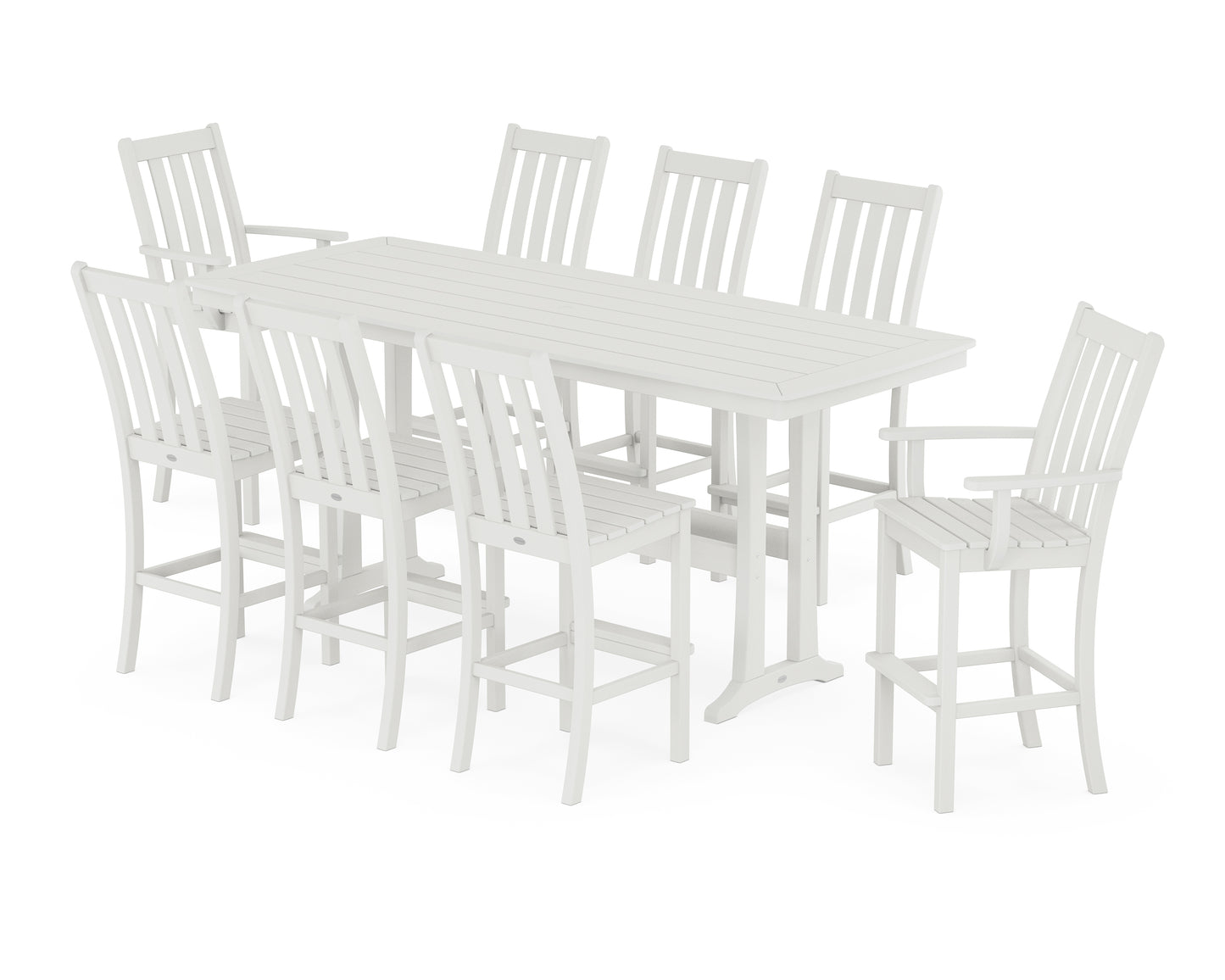 Vineyard 9-Piece Bar Set with Trestle Legs
