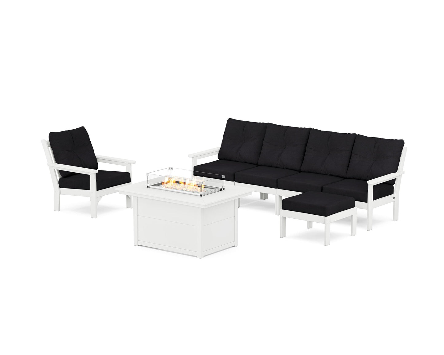 Vineyard Sectional Lounge and Fire Pit Set