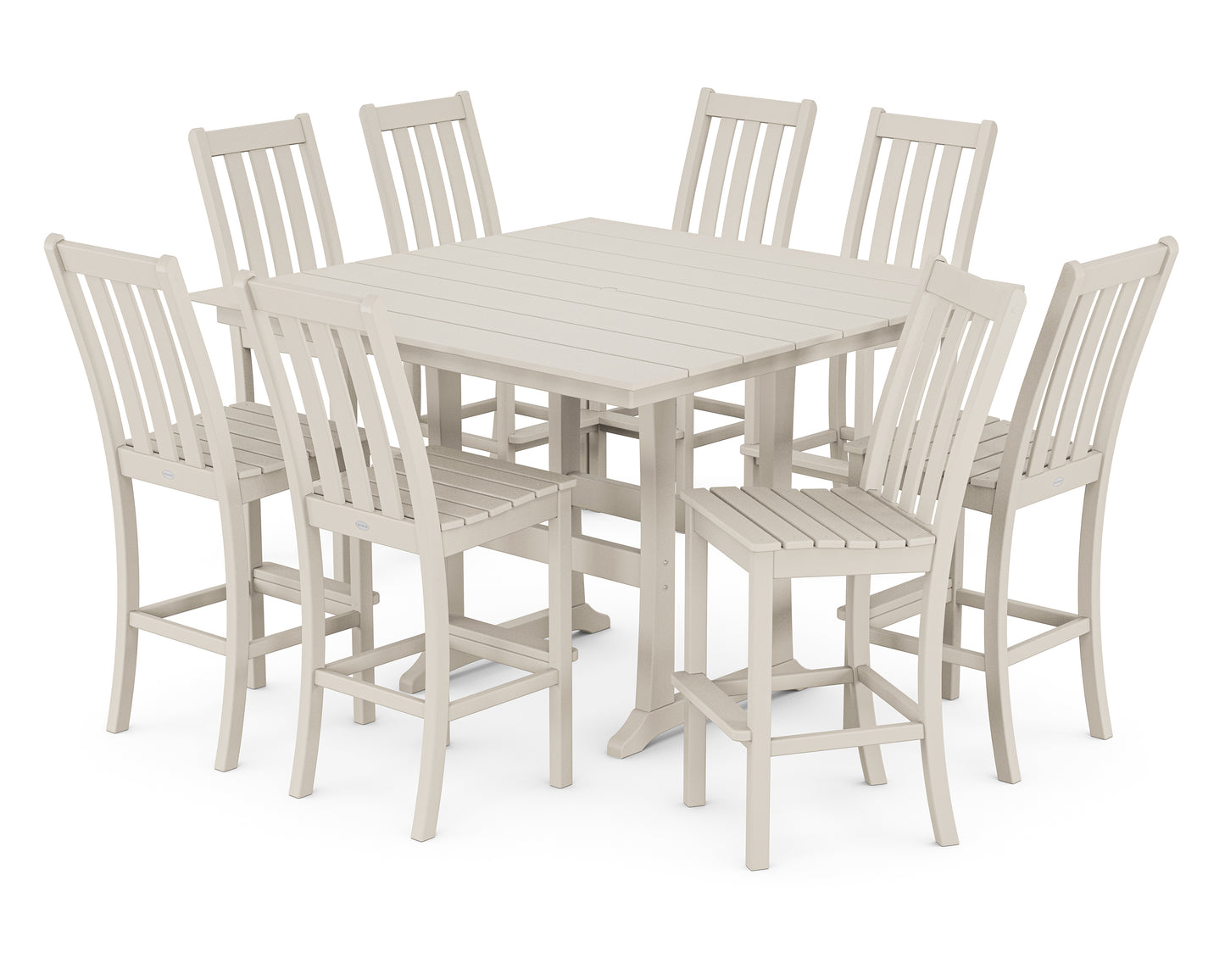Vineyard 9-Piece Farmhouse Trestle Bar Set