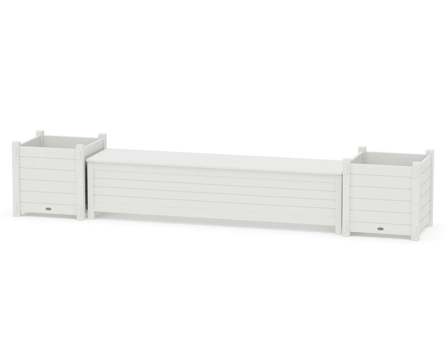 72" Nautical Straight Planter Storage Bench Set- Large