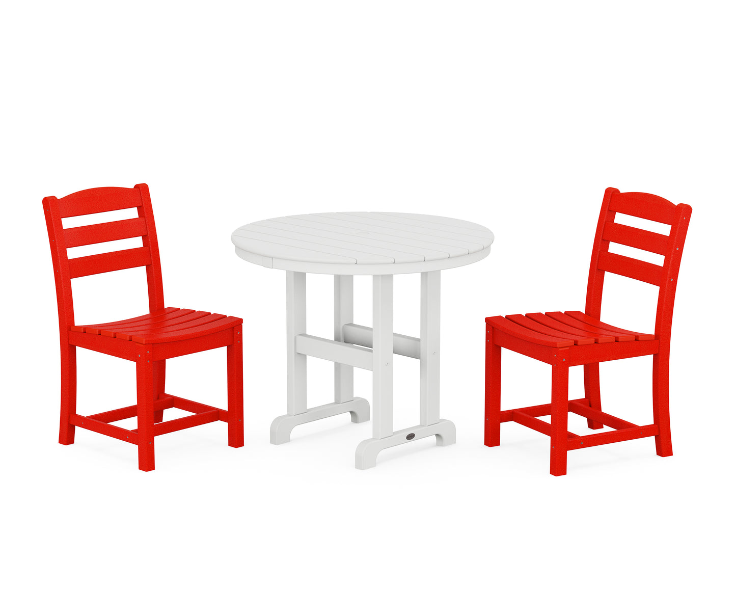 La Casa Cafe Side Chair 3-Piece Round Dining Set