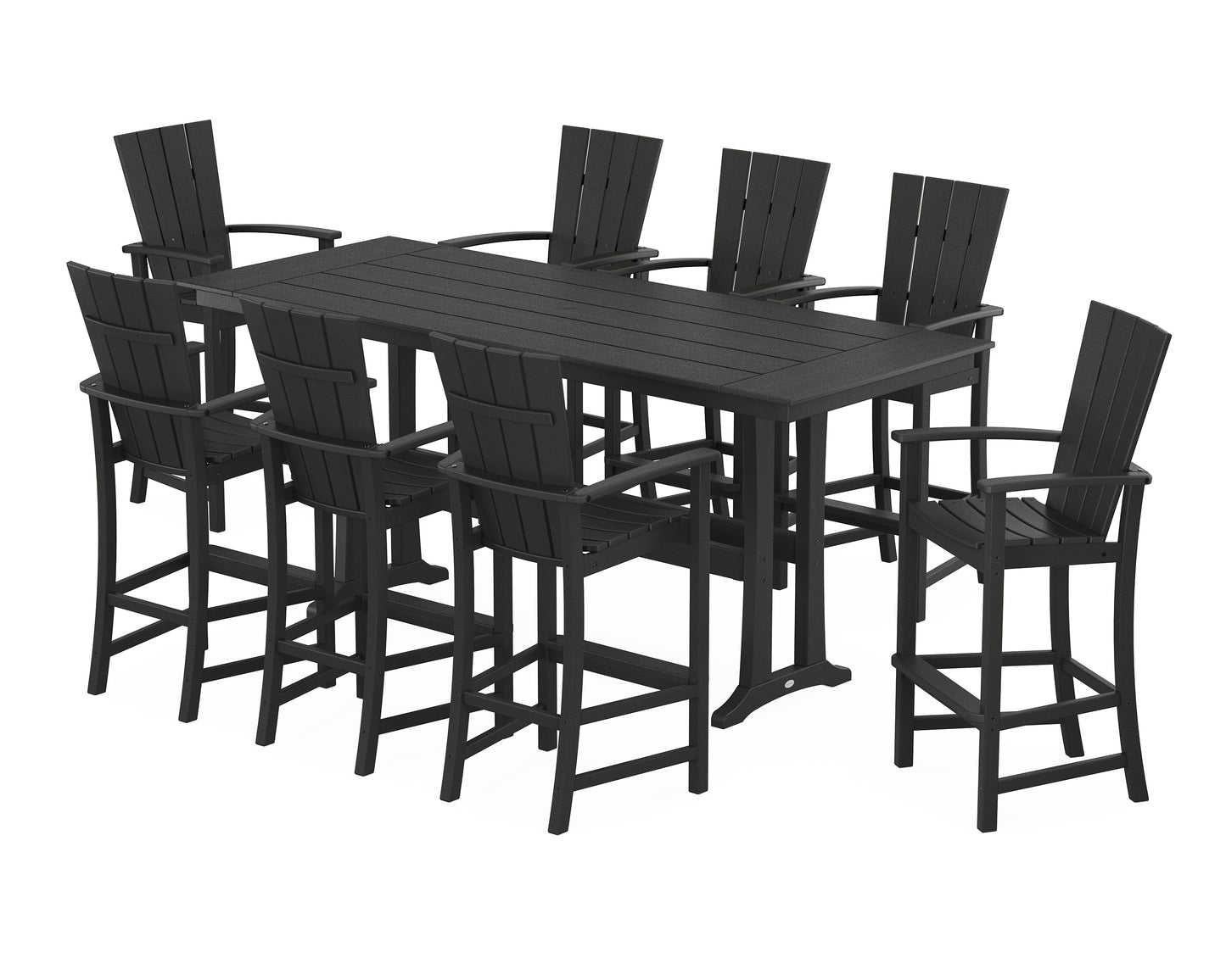 Quattro Adirondack 9-Piece Farmhouse Bar Set with Trestle Legs