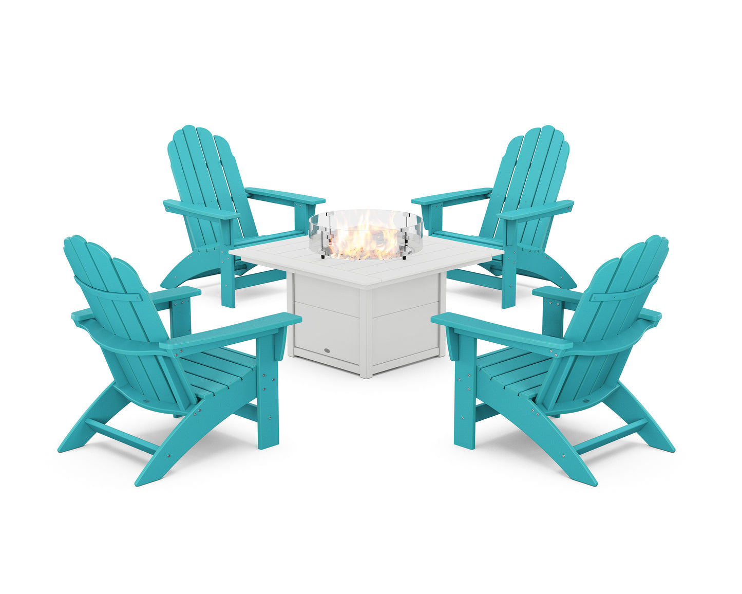 5-Piece Vineyard Grand Adirondack Conversation Set with Fire Pit Table