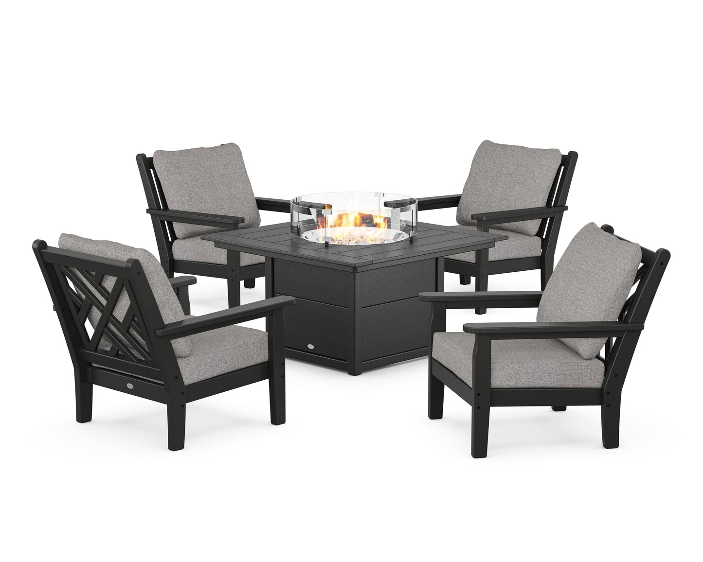 Chippendale 5-Piece Deep Seating Set with Fire Pit Table