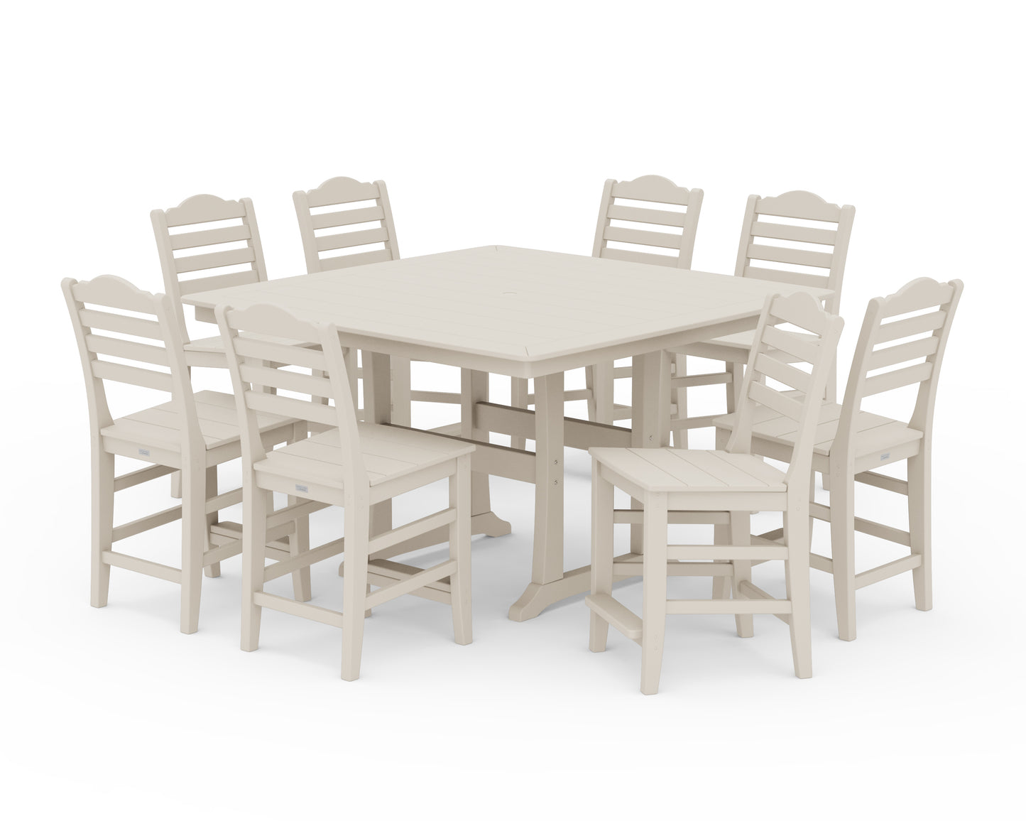 Savannah Side Chair 9-Piece Square Counter Set with Trestle Legs