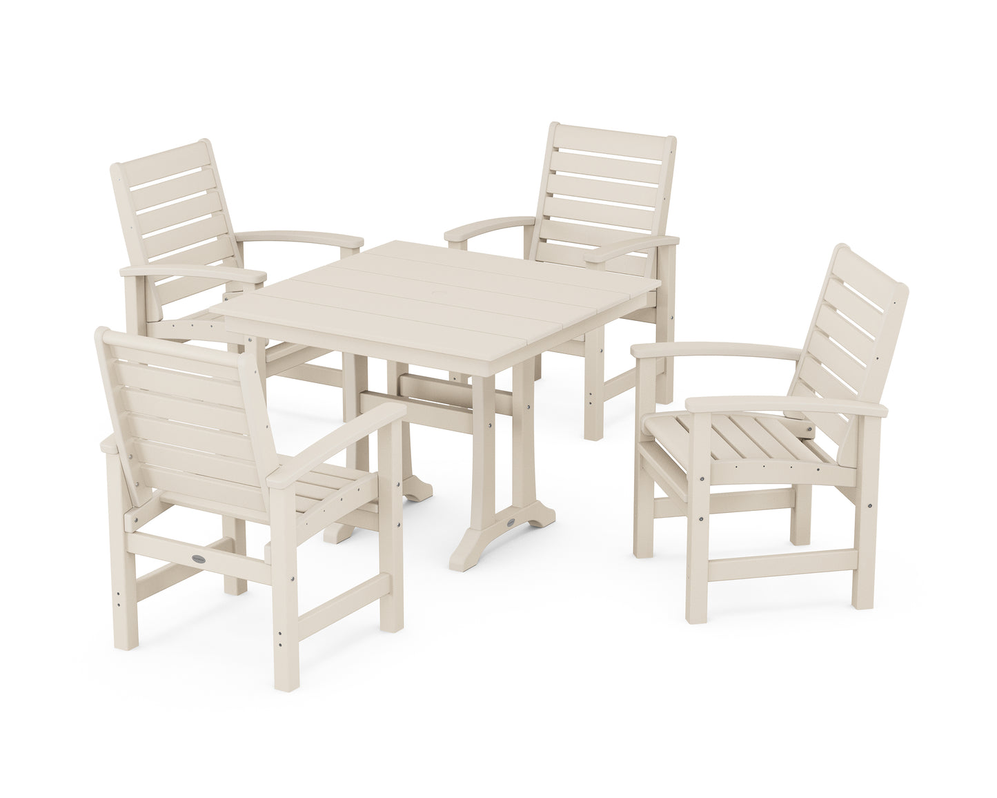 Signature 5-Piece Farmhouse Dining Set With Trestle Legs