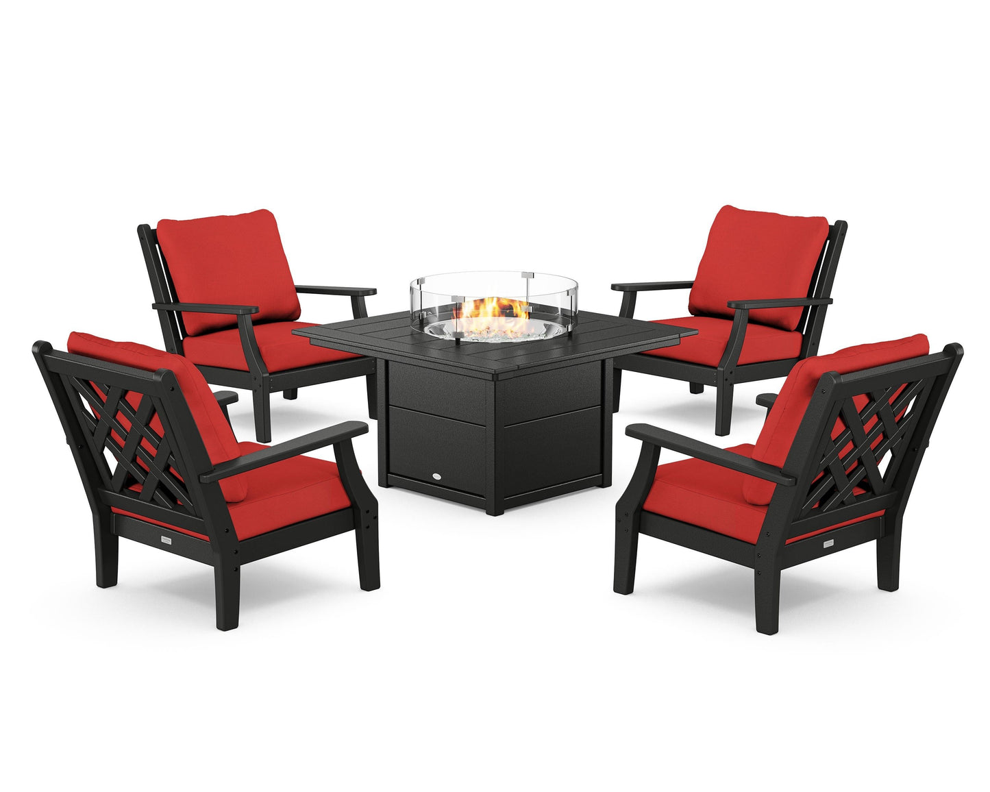 Wovendale 5-Piece Deep Seating Set with Fire Pit Table