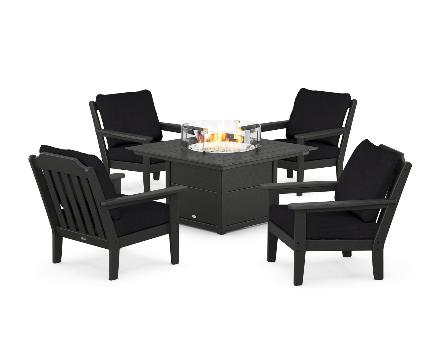 Cottage 5-Piece Deep Seating Set with Fire Pit Table