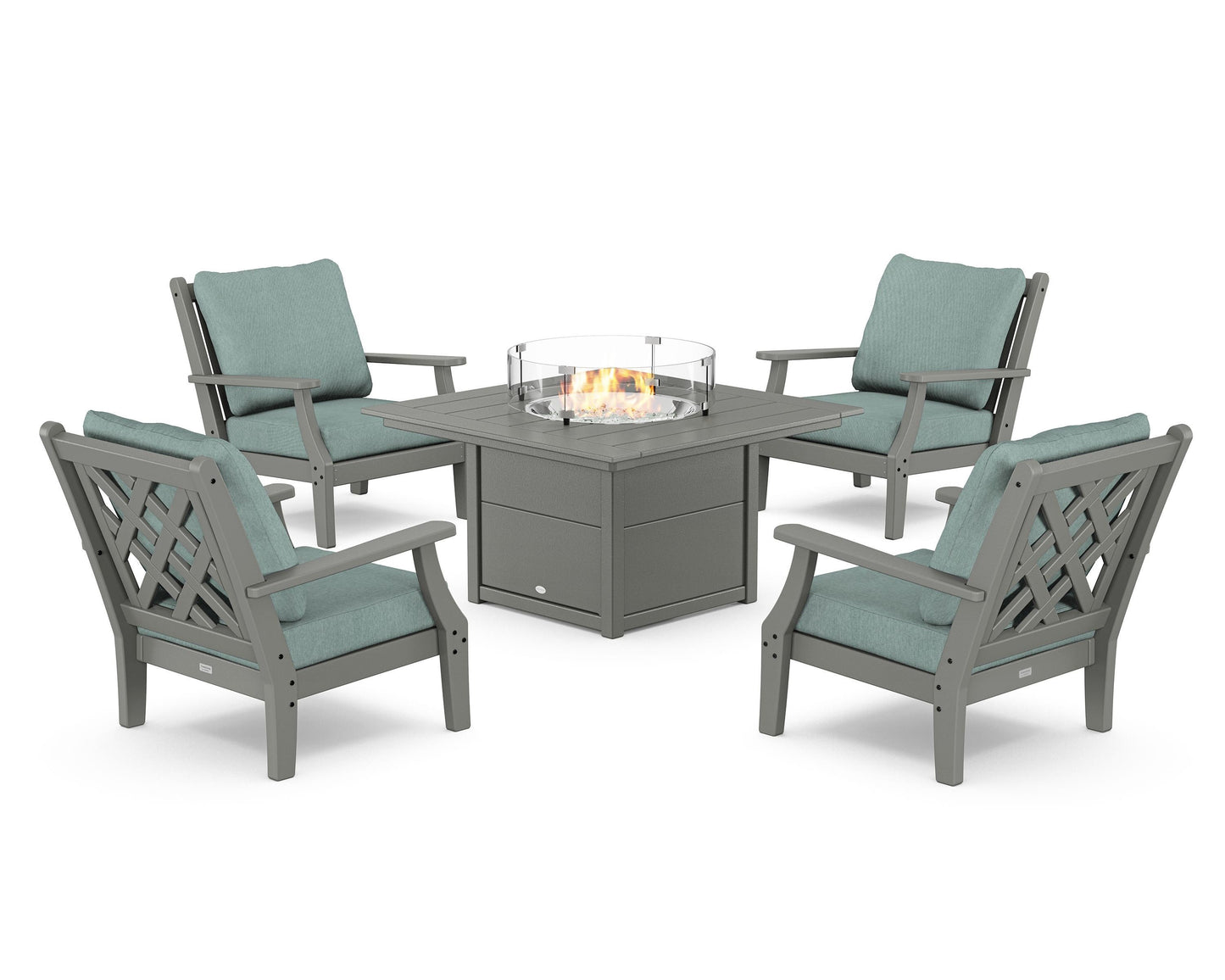 Wovendale 5-Piece Deep Seating Set with Fire Pit Table