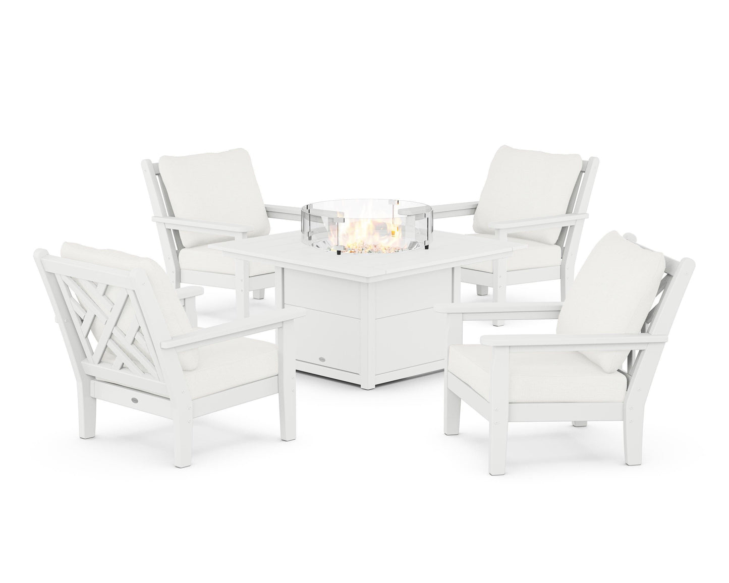 Chippendale 5-Piece Deep Seating Set with Fire Pit Table