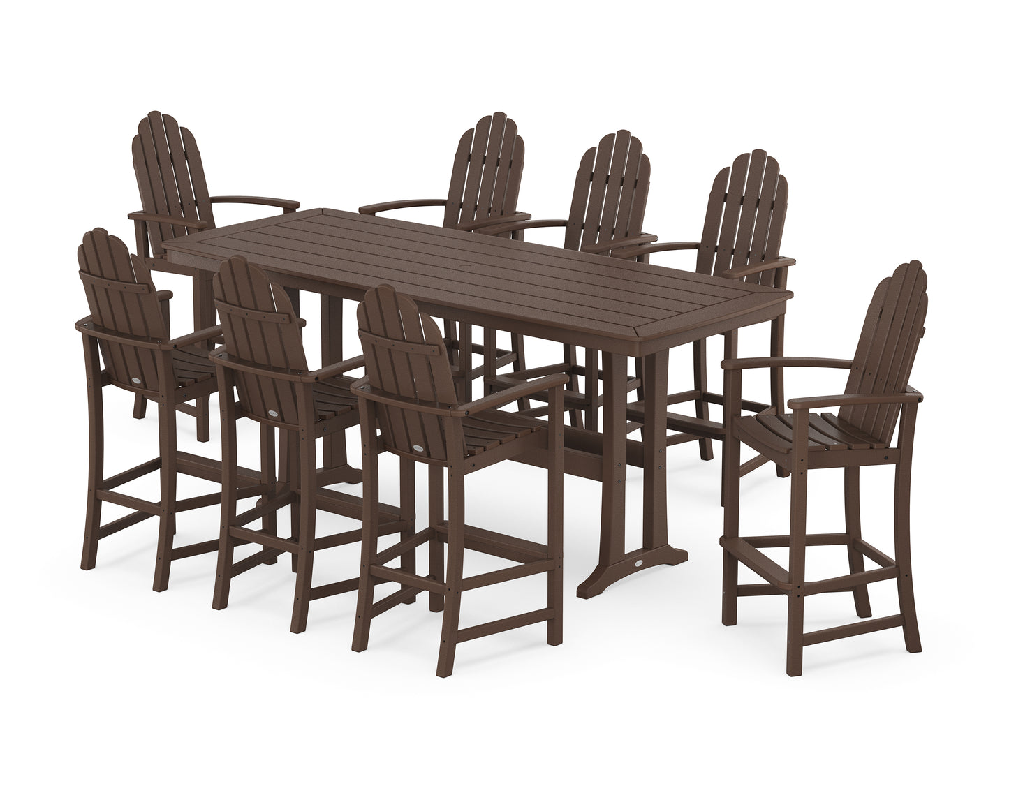 Classic Adirondack 9-Piece Bar Set with Trestle Legs