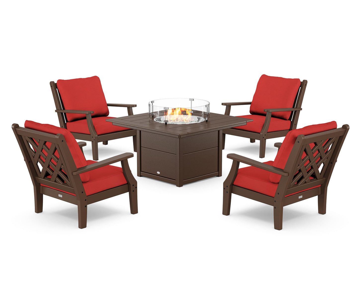 Wovendale 5-Piece Deep Seating Set with Fire Pit Table