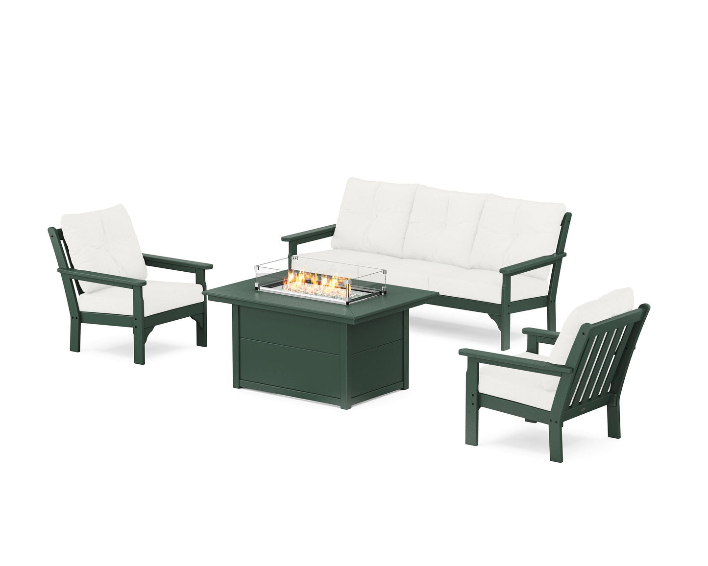 Vineyard Deep Seating Fire Pit Table Set