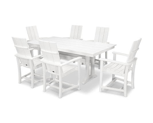 Modern Adirondack 7-Piece Farmhouse Dining Set with Trestle Legs
