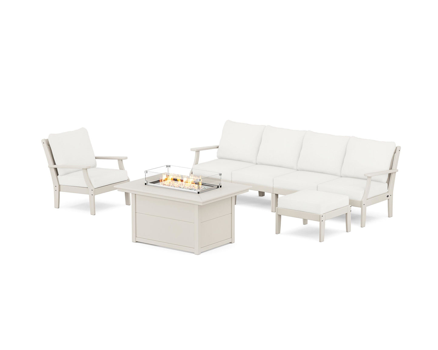 Braxton Sectional Lounge and Fire Pit Set