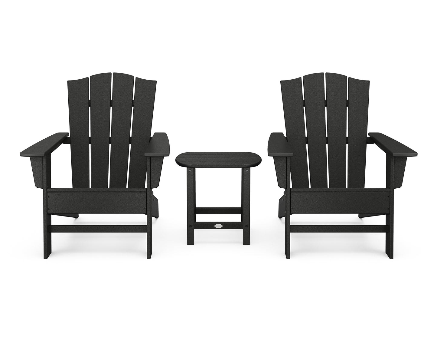 Wave 3-Piece Adirondack Chair Set with The Crest Chairs