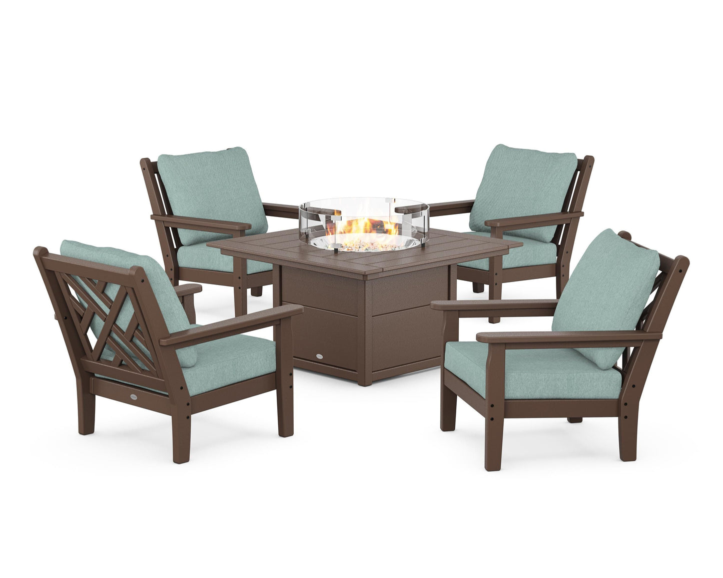 Chippendale 5-Piece Deep Seating Set with Fire Pit Table