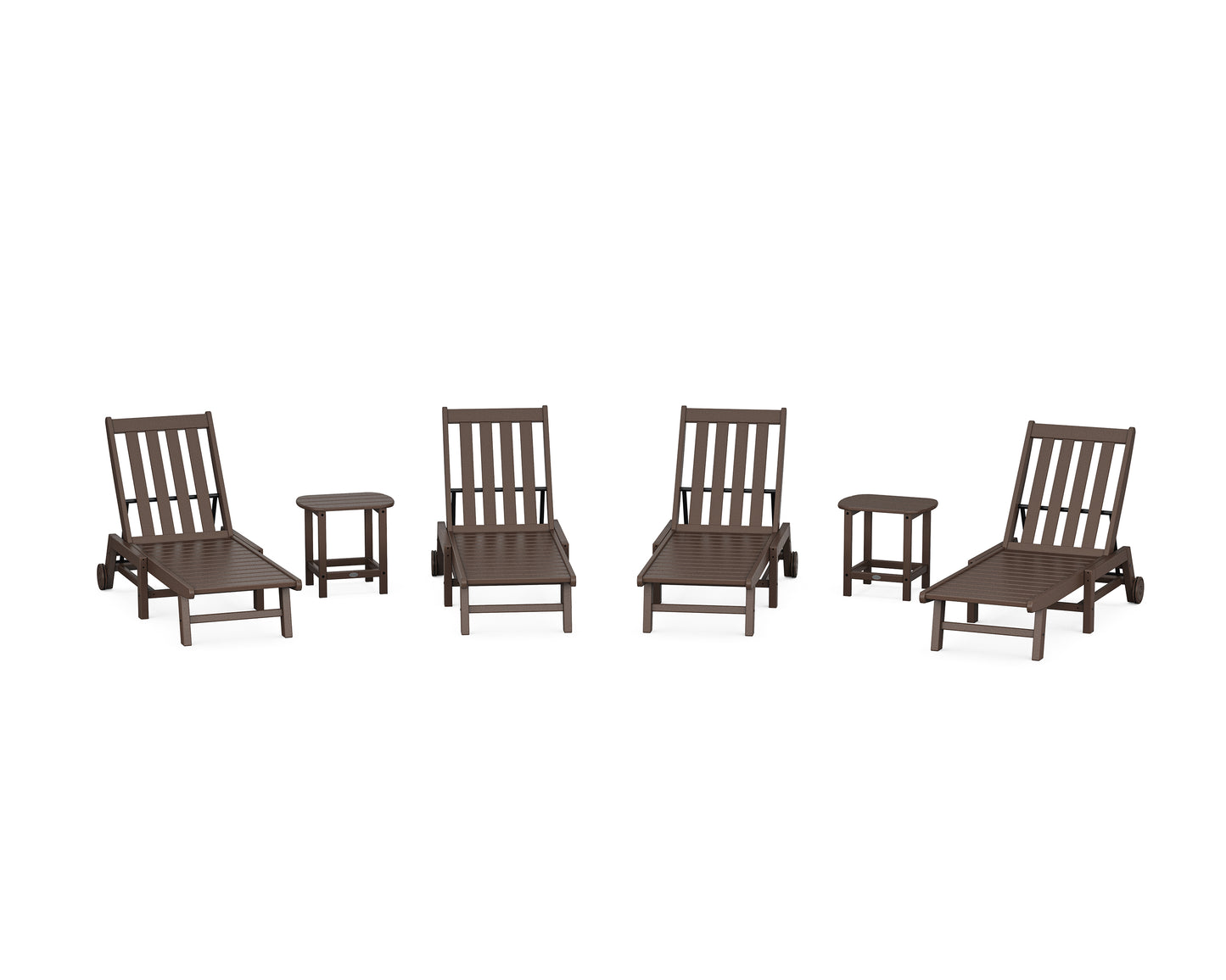 Vineyard 6-Piece Chaise with Wheels Set