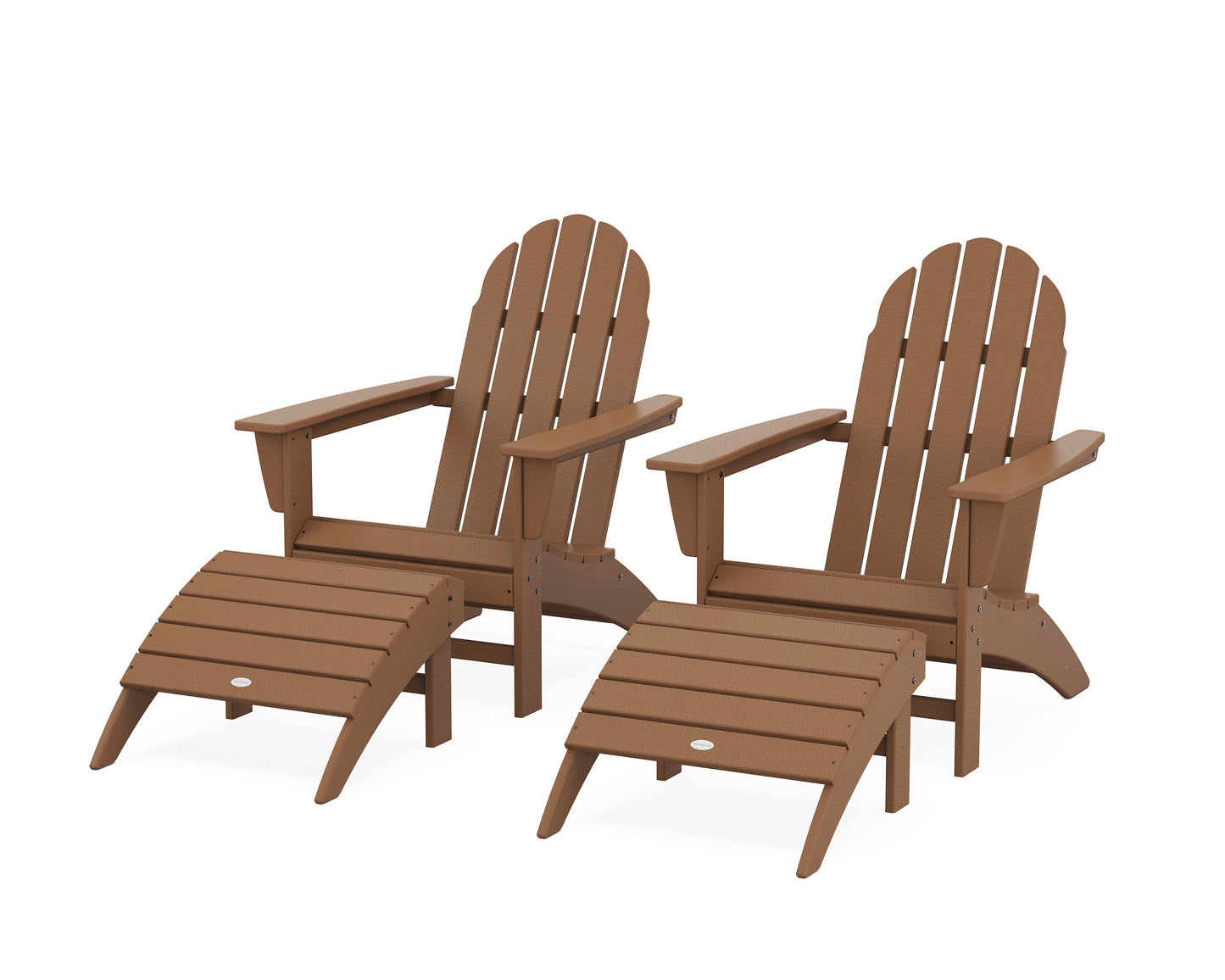 Vineyard Adirondack Chair 4-Piece Set with Ottomans