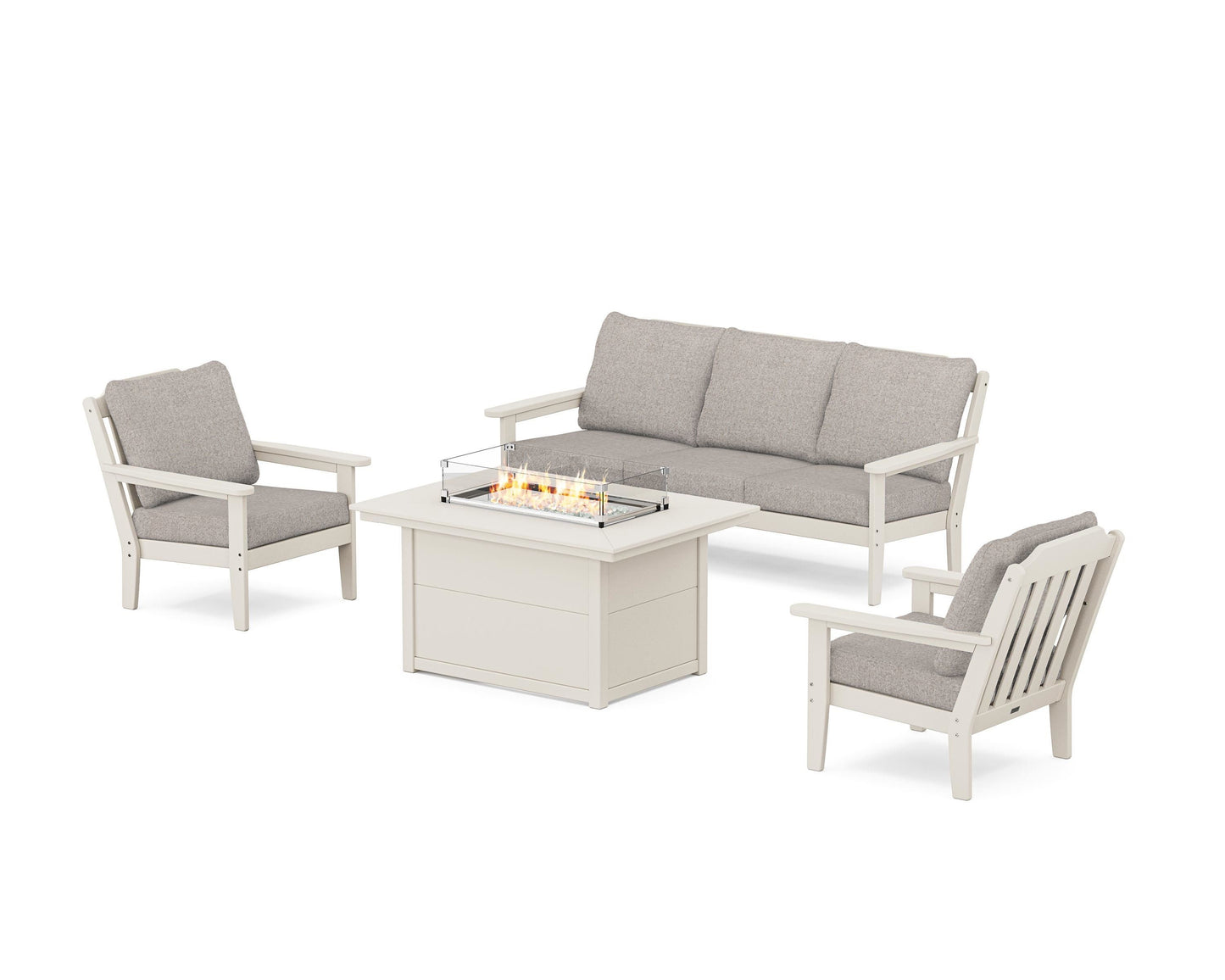 Cottage Deep Seating Fire Pit Table Set