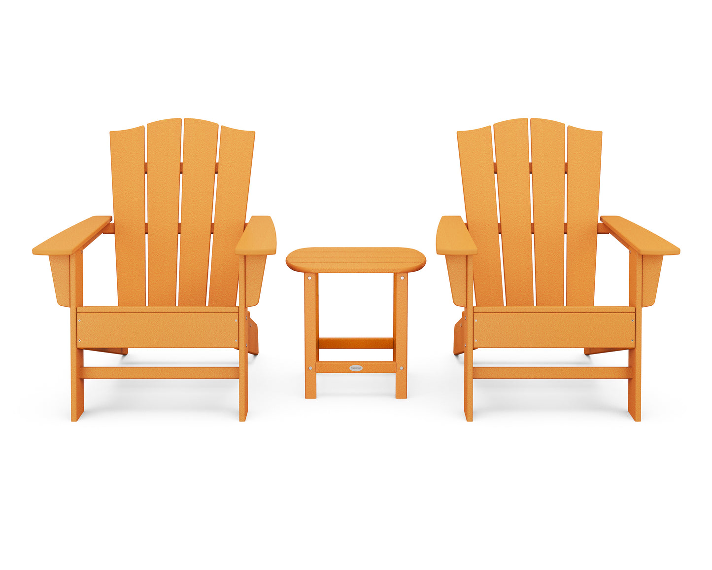 Wave 3-Piece Adirondack Chair Set with The Crest Chairs