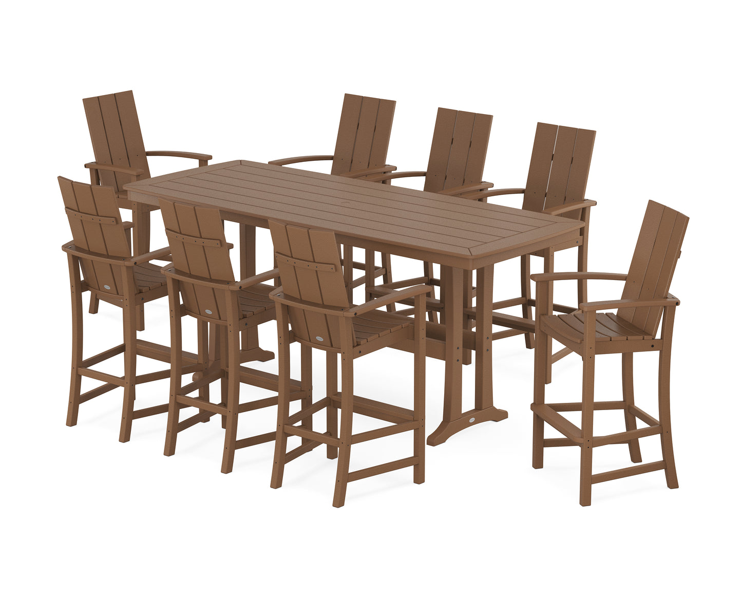 Modern Adirondack 9-Piece Bar Set with Trestle Legs
