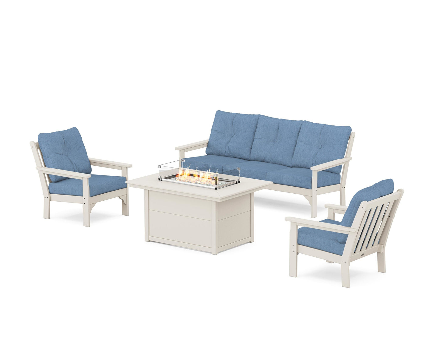 Vineyard Deep Seating Fire Pit Table Set