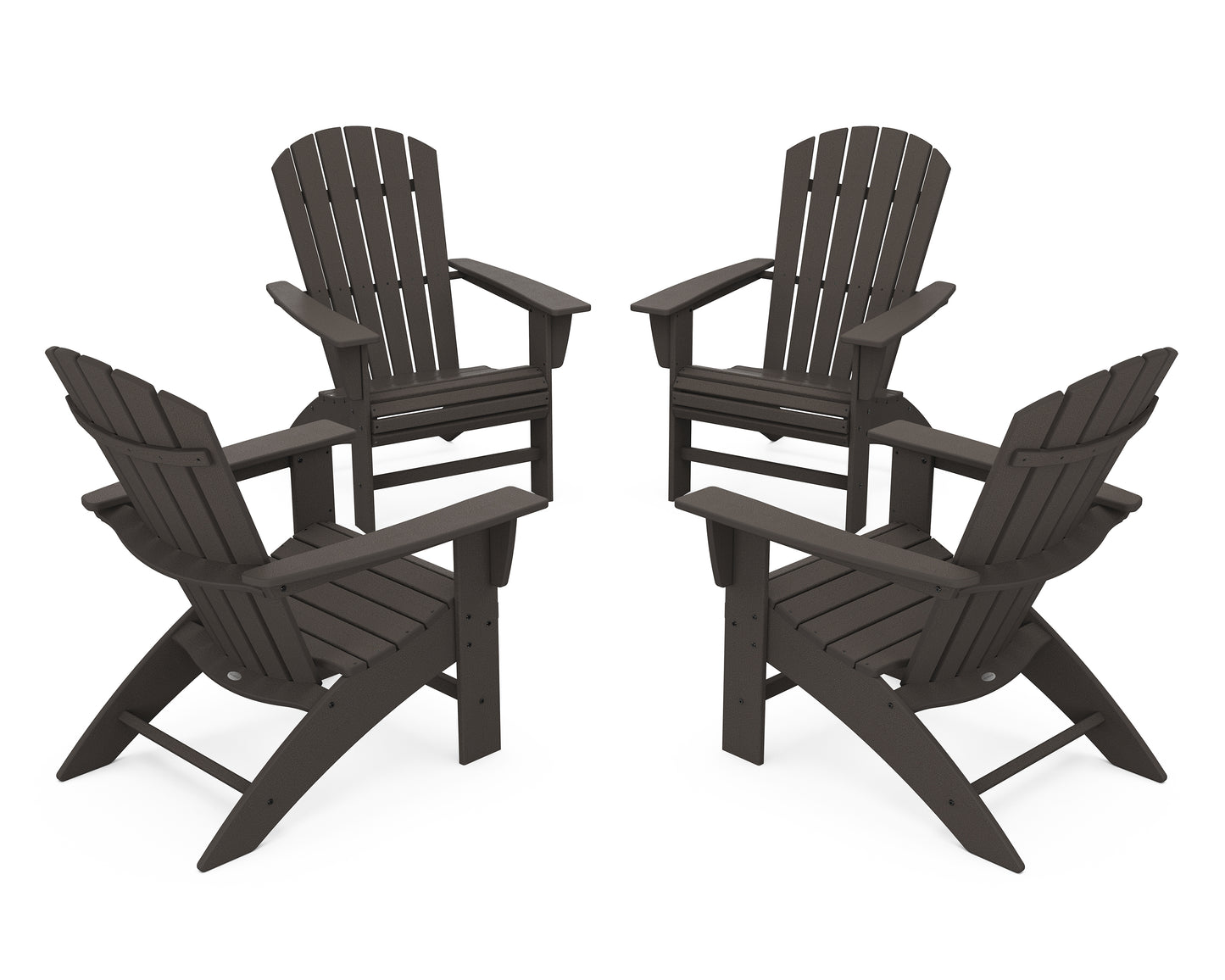 4-Piece Nautical Curveback Adirondack Chair Conversation Set