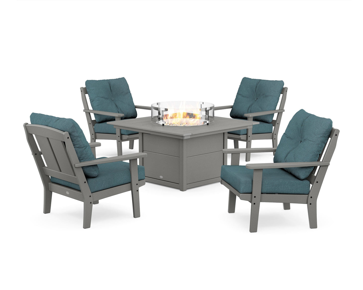Mission 5-Piece Deep Seating Set with Fire Pit Table