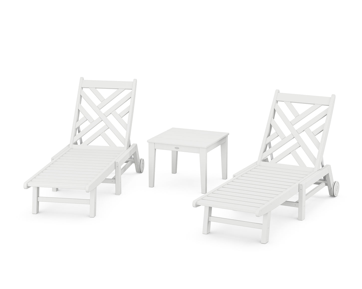 Chippendale 3-Piece Chaise Set with Wheels