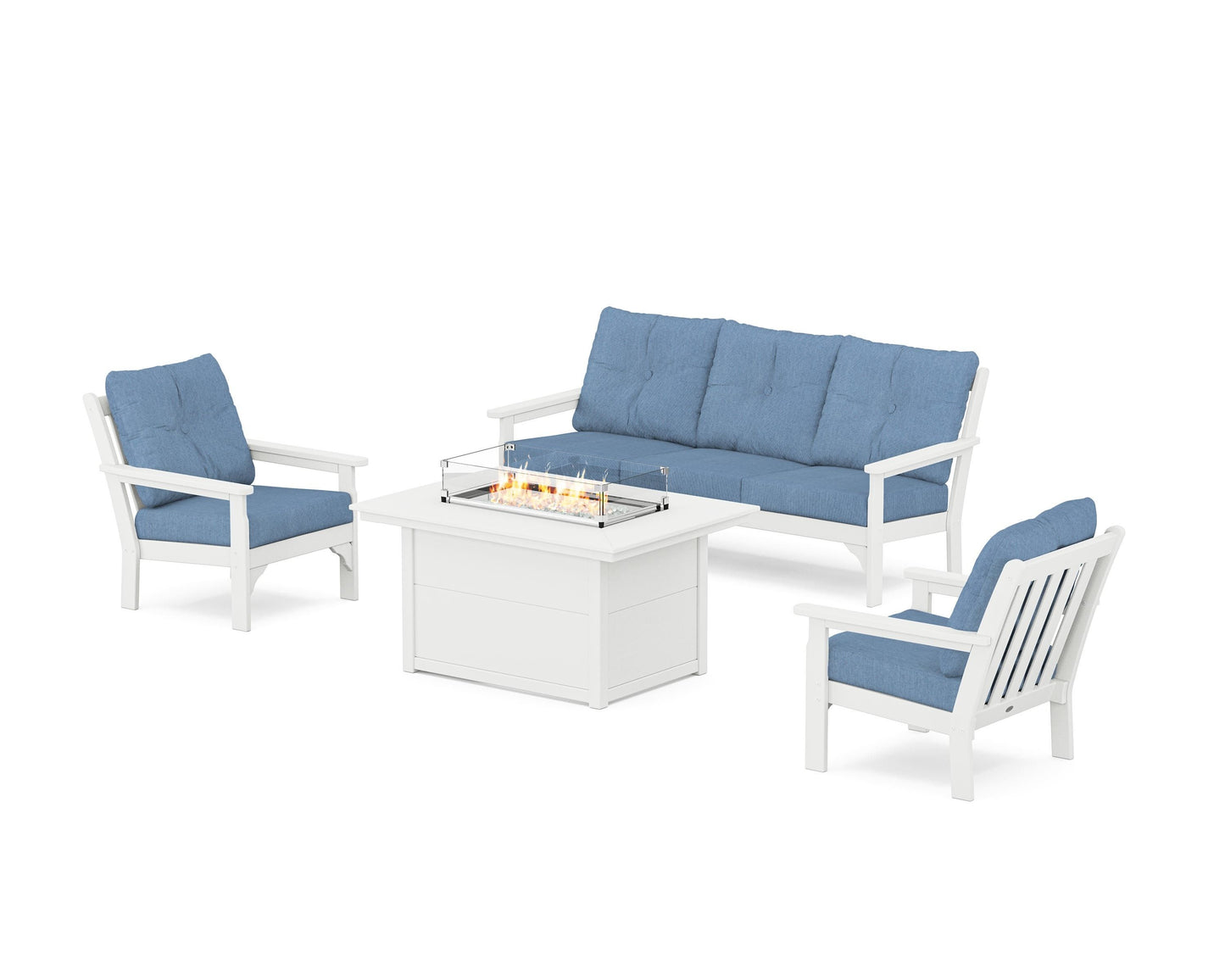 Vineyard Deep Seating Fire Pit Table Set