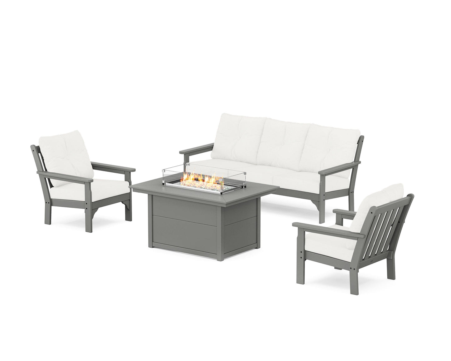 Vineyard Deep Seating Fire Pit Table Set