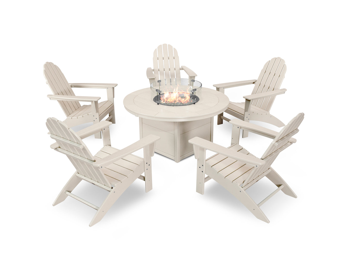 Vineyard Adirondack 6-Piece Chat Set with Fire Pit Table
