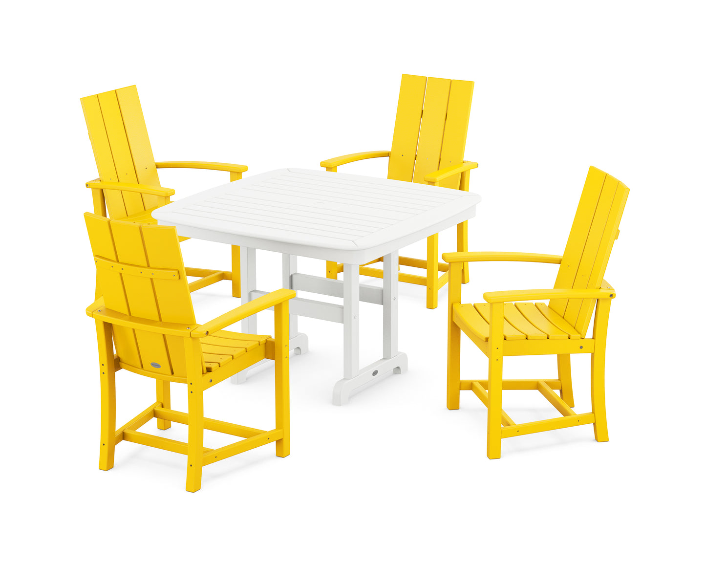 Modern Adirondack 5-Piece Dining Set with Trestle Legs
