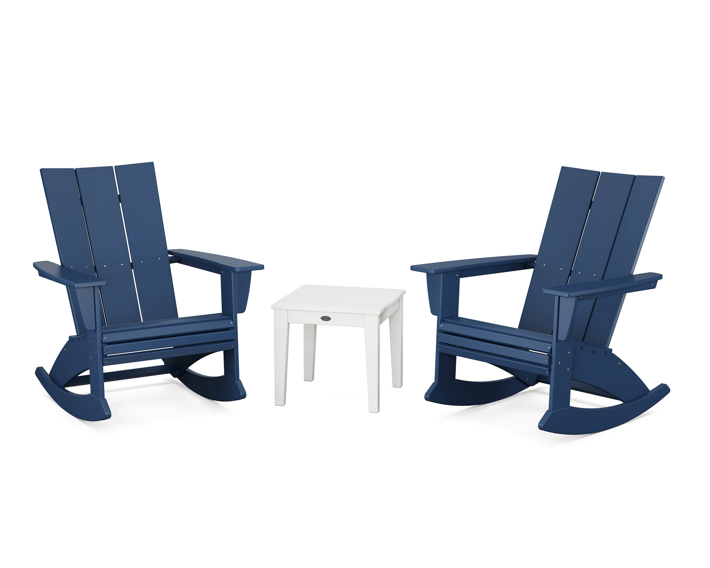 Modern Curveback 3-Piece Adirondack Rocking Chair Set