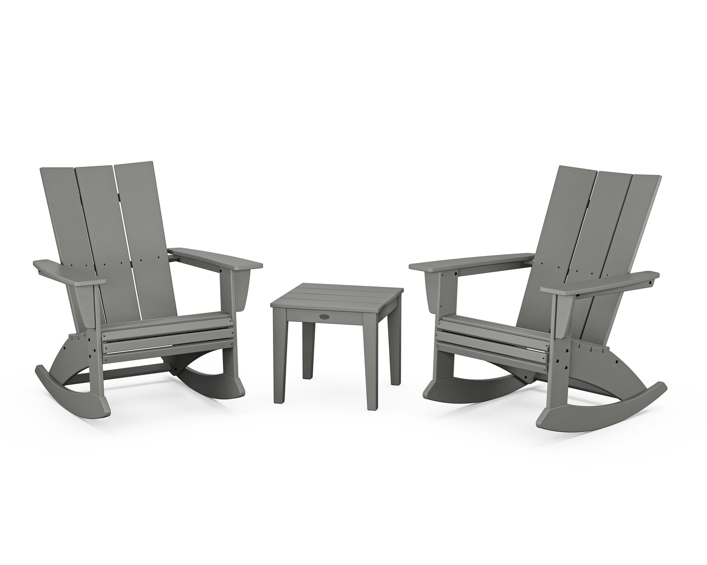 Modern Curveback 3-Piece Adirondack Rocking Chair Set