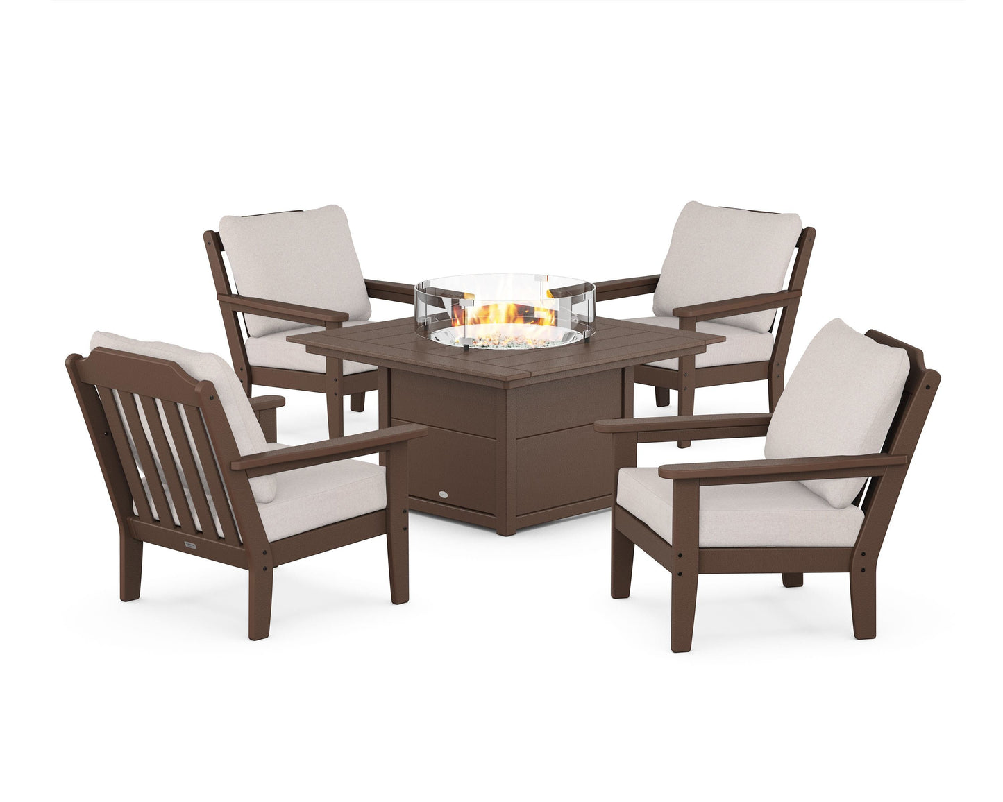 Cottage 5-Piece Deep Seating Set with Fire Pit Table