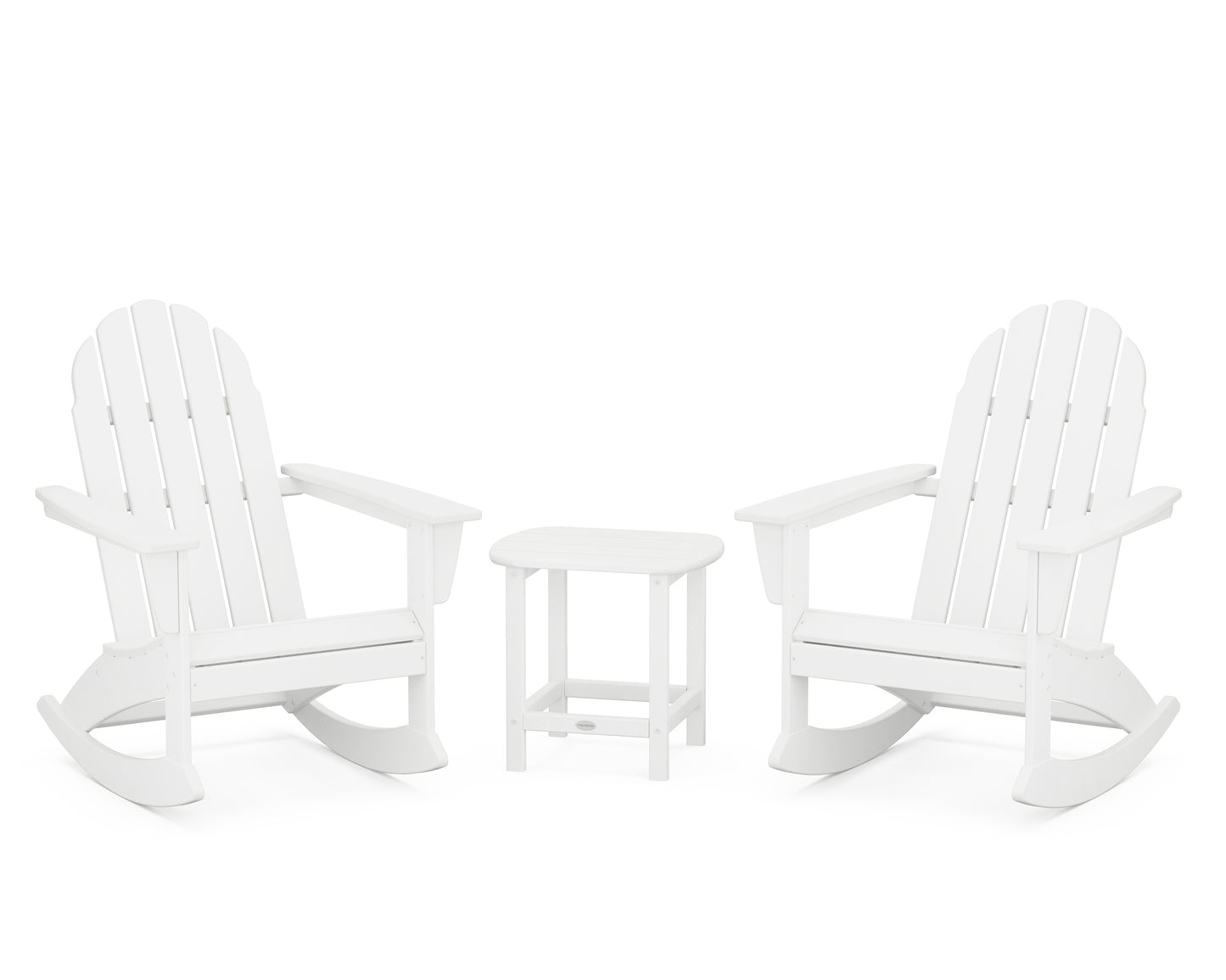 Vineyard 3-Piece Adirondack Rocking Chair Set with South Beach 18" Side Table