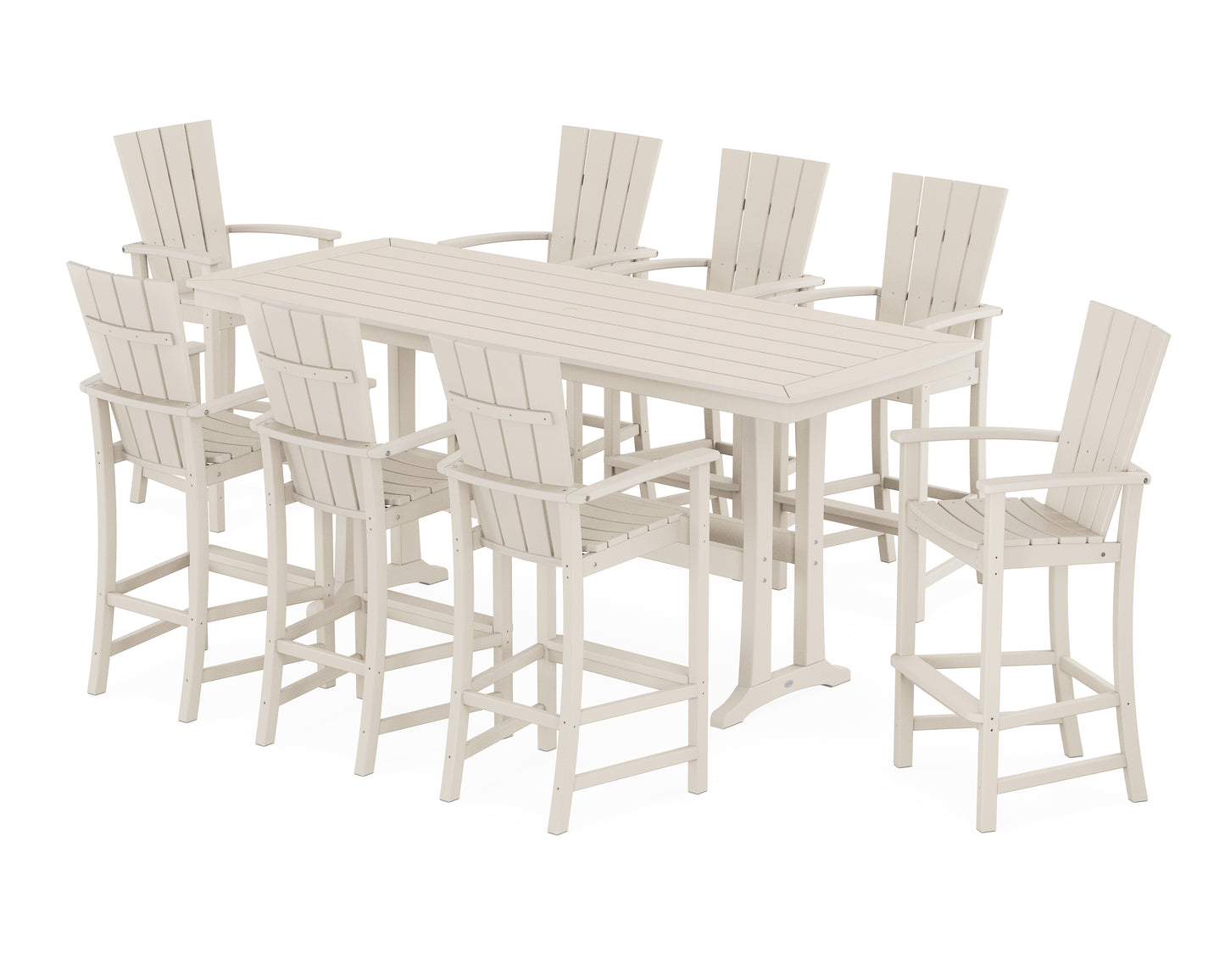 Quattro Adirondack 9-Piece Bar Set with Trestle Legs