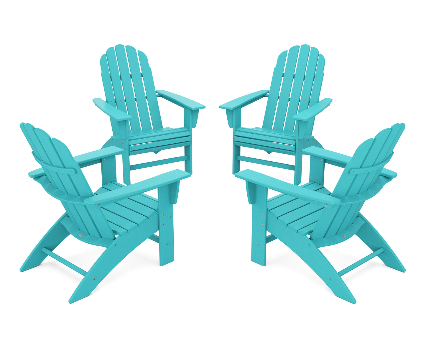 4-Piece Vineyard Curveback Adirondack Chair Conversation Set